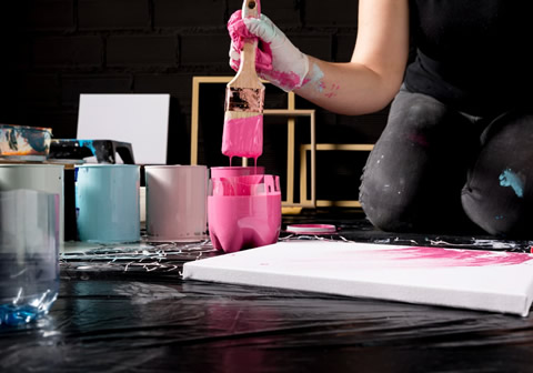 Efudo General Construction Company's paint products and application on a building facade